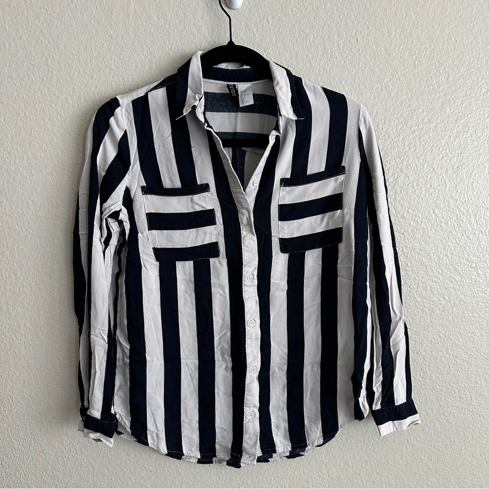 Striped Button Up Blouse
